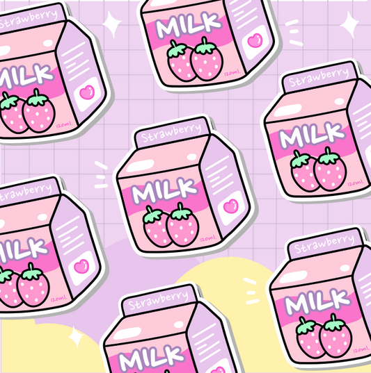 Strawberry Milk Die Cut Sticker